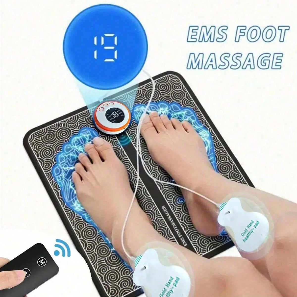 Tapete Massajador EMS para os Pés | Alívio de Dores e Circulação
