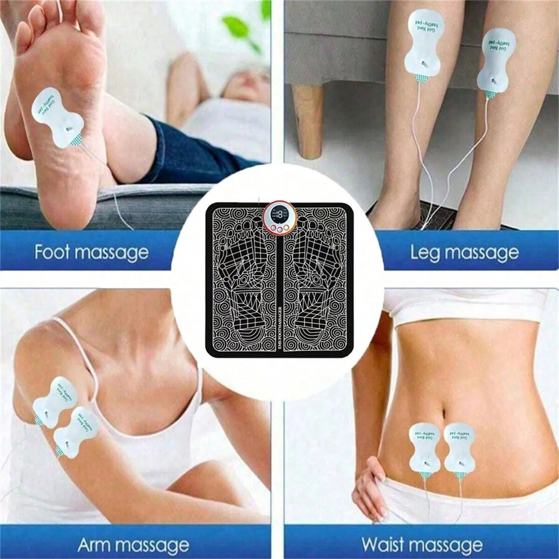 Tapete Massajador EMS para os Pés | Alívio de Dores e Circulação