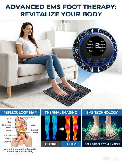 Tapete Massajador EMS Recarregável | Relaxamento e Circulação