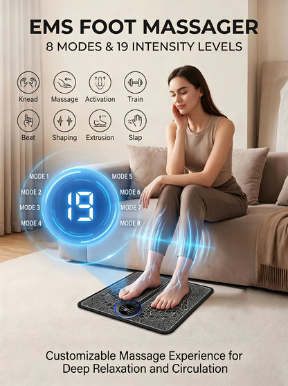 Tapete Massajador EMS Recarregável | Relaxamento e Circulação